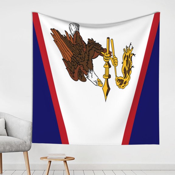 America Samoa Flag Tapestries Wall Hanging Tapestry For Bedroom Dorm Decor(59"X59")