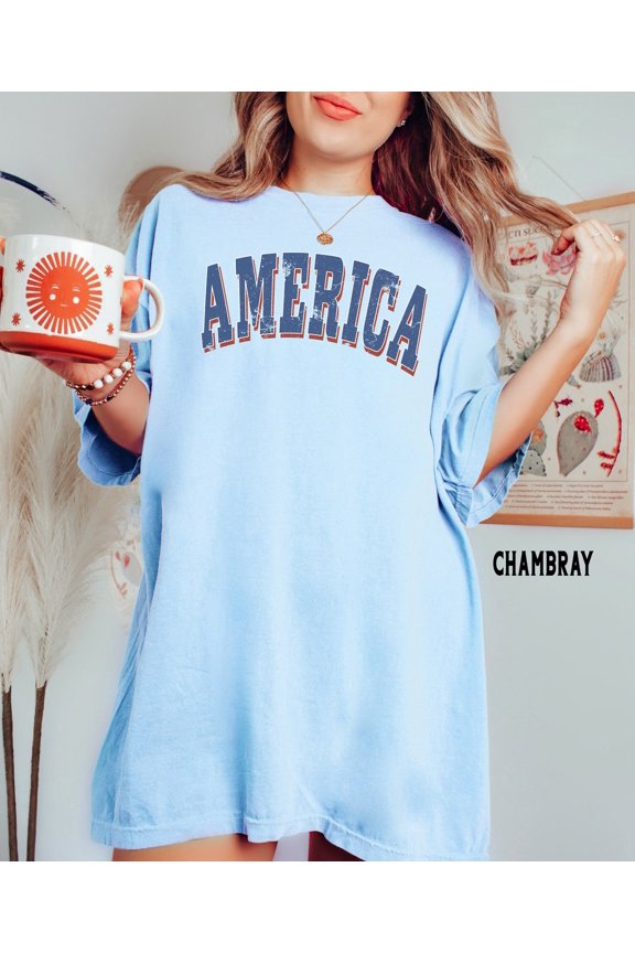 America Shirt, ®, 4Th Of July Shirts, Team Usa Memorial Day T Shirt, Boho, Oversized Vintage Patriotic Tee, Veterans Day Tee