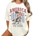 thumbnail image 1 of America Since 1776 250 Years Patriotic Western Horse Graphic Casual T-Shirt for Men and Women, 1 of 6