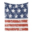 thumbnail image 1 of America Soft Flannel Fleece Throw Blanket, Fourth of July Theme Flag of United States of America with Grunge Effect, Cozy Plush for Indoor and Outdoor Use, 50" x 60", Red Blue and White, by Ambesonne, 1 of 6