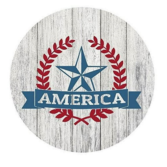 America Star Rustic Metal Sign Circle 11.75"