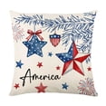 thumbnail image 1 of America Star Stripes Pillow Cover for 250th US Anniversary - Independence Day Decorative Cushion Case with Patriotic Stars, Stripes, and America Print - for Sofa, Couch, Bedroom, Living Room, Home De, 1 of 5