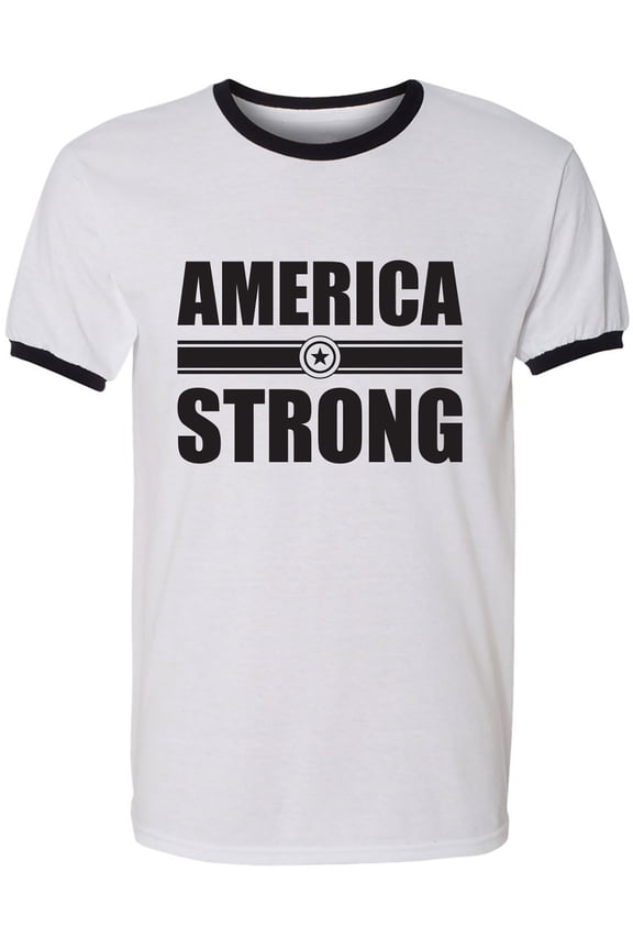 America Strong Adult Short Sleeve Ringer T-shirt