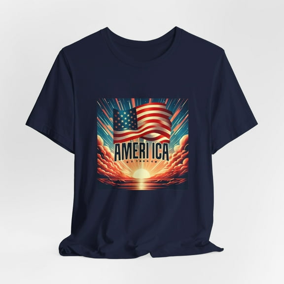 America Strong Patriotic Love  Unisex Jersey Short Sleeve Tee