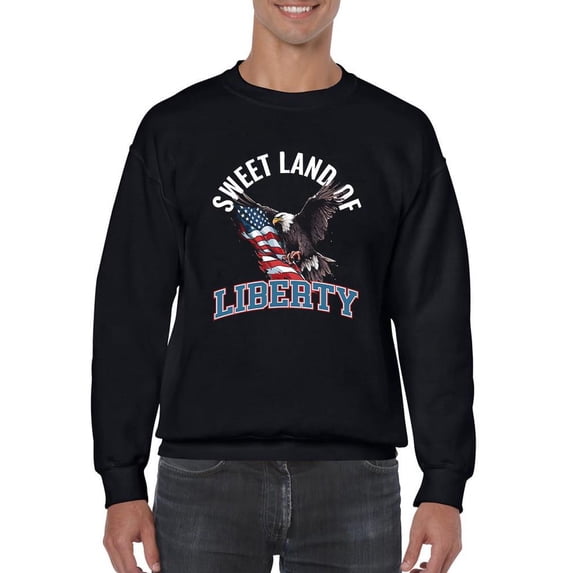 America Sweet Land Of Liberty Sweatshirt Men's -SmartPrintsInk Designs