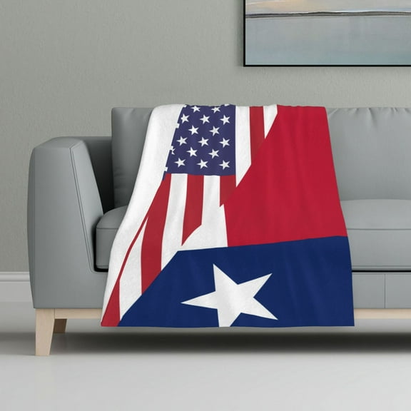 America Texas Flag Flannel Fleece Blanket All Season Flannel Throw For Sofa Bed Car Outdoor Home 32x48 Inch