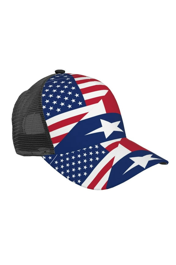 America Texas Flag Pattern Snapback Trucker Hats Baseball Caps Adjustable Mesh Back Ball Caps For Men Women