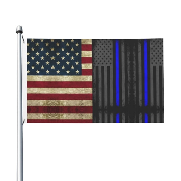 America Thin Blue Line Flag Flags 3 X 5 Foot Printed Bright And Vivid Colors Flag With Two Grommets