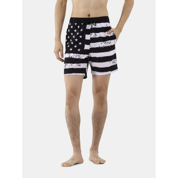America Tonal Men's and Men's Big & Tall Graphic Swim Shorts, Sizes S-3XL