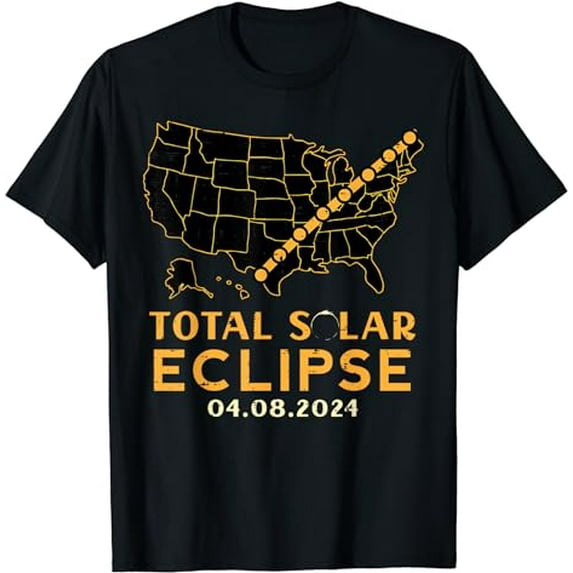 America Total Solar Eclipse 2024 April 8 Men Women Kids T-Shirt