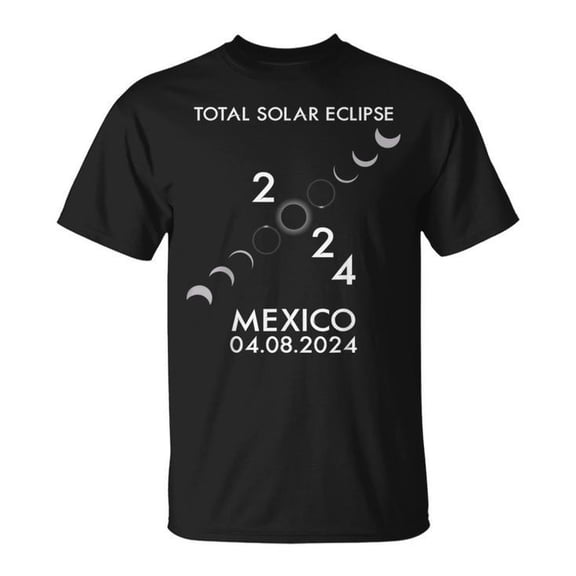 America Totality 040824 Total Solar Eclipse 2024 Cotton Tee Unisex Adult T-Shirt for Casual Wear, Soft Breathable Fabric, Size M, Color Black