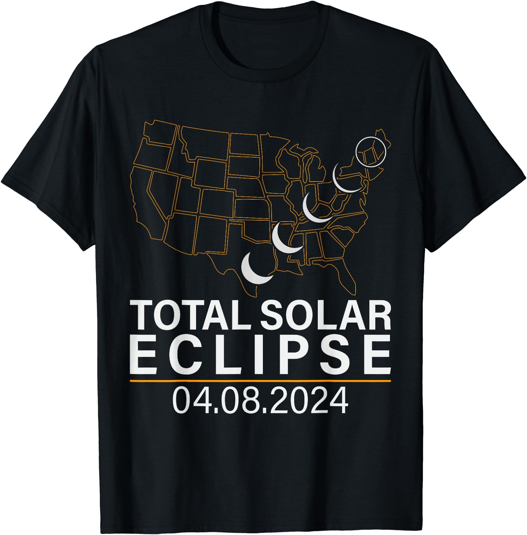 America Totality Total Solar Eclipse April 8 2024 USA Map TShirt