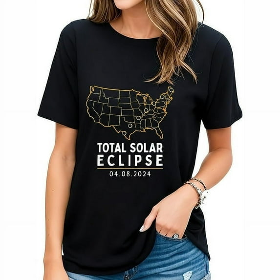 America Totality Total Solar Eclipse April 8 2024 USA Map T-Shirt