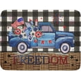 thumbnail image 1 of America Truck Dish Drying Mat 18x24 Inches, 4th of July Buffalo Plaid Freedom Washable Absorbent Dishes Drainer Rack Pads Microfiber for Countertop Dining Table Holiday Decor, 1 of 6
