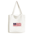 thumbnail image 1 of America USA Country Flag Name Tote Canvas Bag Shopping Satchel Casual Handbag, 1 of 3