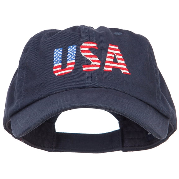 America USA Flag Embroidered Low Profile Cap - Navy OSFM