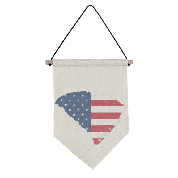 America USA Map Stars Stripes Flag Canvas Flag Hanging Wall Art Decor Banner