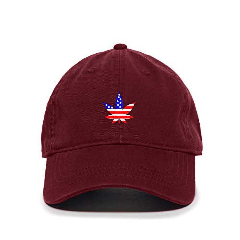 America USA Poppy Leaf Flag Baseball Cap | Embroidered Adjustable Dad Hat | White Cotton Cap - View #9