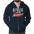 thumbnail image 1 of America USA Right to Be Awesome Funny Unisex Fleece Graphic Zip Up Hoodie Brisco Brands 2X, 1 of 6