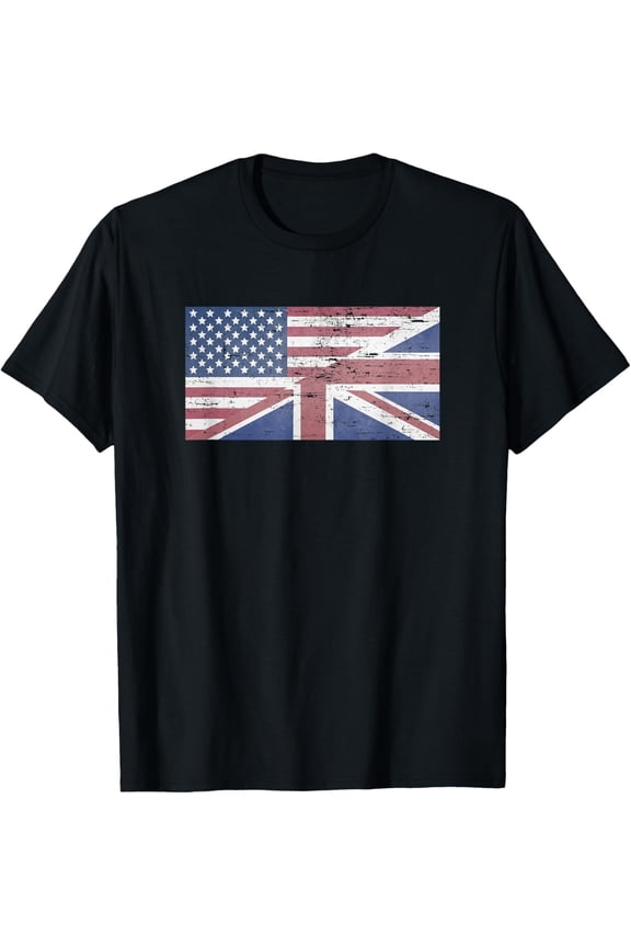 America USA UK Union Jack Flag United States Kingdom Britain T-Shirt