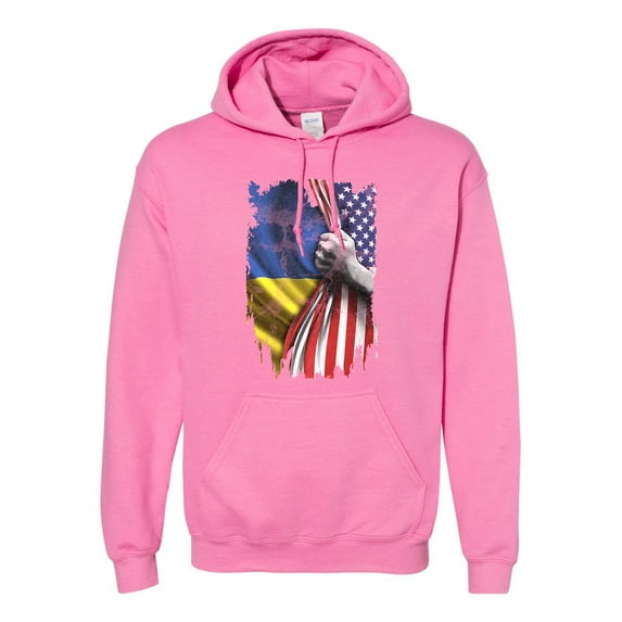 America USA Ukraine Ukrainian Flag Map People Support DT Sweatshirt Hoodie