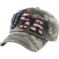 thumbnail image 1 of America USA Vintage Distressed Dad Hat Washed Baseball Cap, 1 of 4