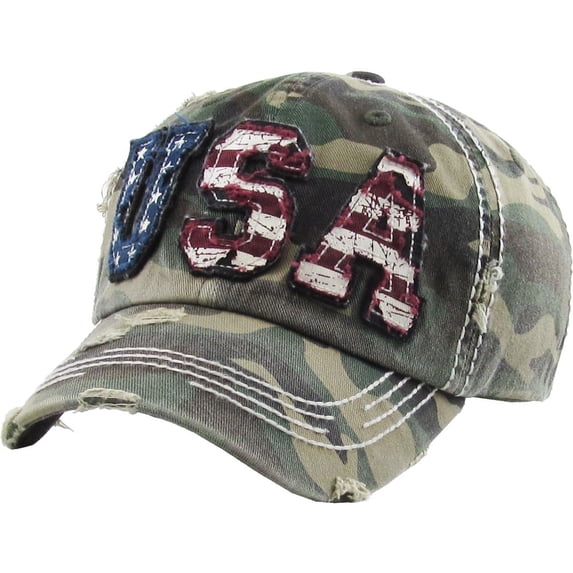 America USA Vintage Distressed Dad Hat Washed Baseball Cap