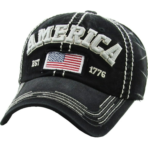 America USA Vintage Distressed Washed Adjustable Baseball Cap Dad Hat