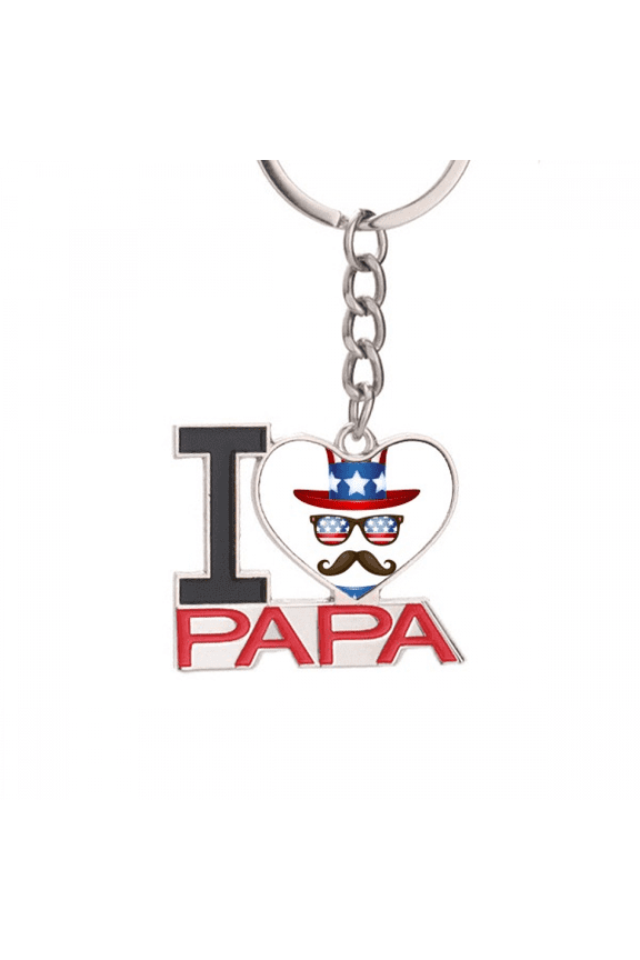 America Uncle Sam I Want You Keychain Metal Keyring Holder Love PAPA Father