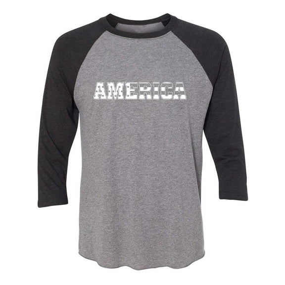 America Unisex 3/4 Sleeve Baseball Raglan Tee