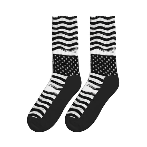 America Us Flag Retro Athletic Crew Novelty Socks for Womens Mens