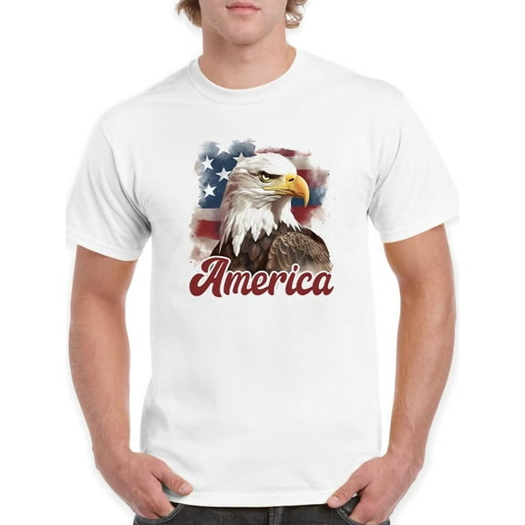 America Usa Flag And Eagle T-shirt Men's -SmartPrintsInk Designs