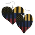 thumbnail image 1 of America Venezuelan Flag Leather Heart Earrings Dangle For Women Love Earrings Lightweight, 1 of 6