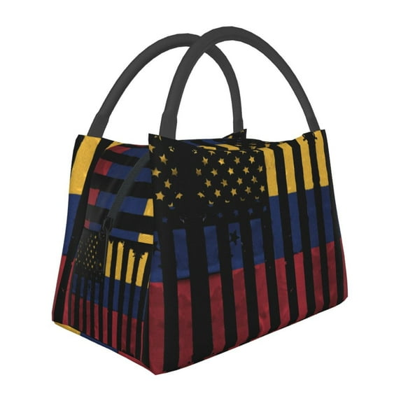 America Venezuelan Flag Lunch Bag Reusable Insulated Lunch Tote Cooler Box For Women Men