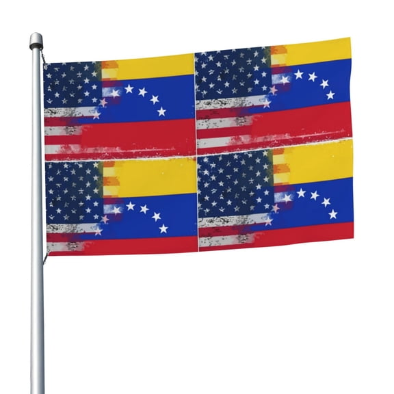 America Venezuelan Flag Watercolor Flag 5x8 Ft Print Vivid Color Light-Weighted Flags With Grommets