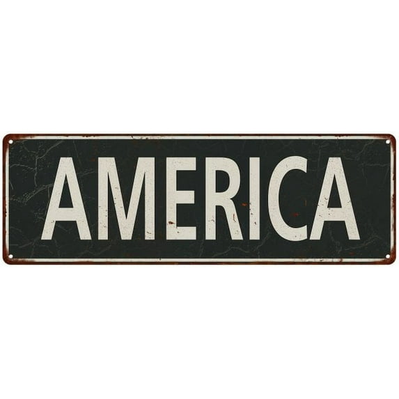 America Vintage Look Shabby Chic Gift Metal Sign 8x24 108240062034