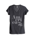 thumbnail image 1 of America Women's Fashion Relaxed V-Neck T-Shirt Tee Charcoal Grey X-Large, 1 of 3