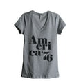 thumbnail image 1 of America Women's Fashion Relaxed V-Neck T-Shirt Tee Heather Grey Small, 1 of 3