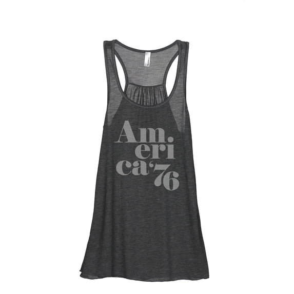 America Women's Fashion Sleeveless Flowy Racerback Workout Yoga Tank Top Charcoal Grey Medium