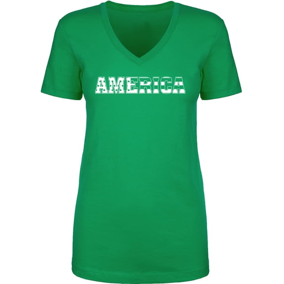 America Womens V-Neck T-Shirt