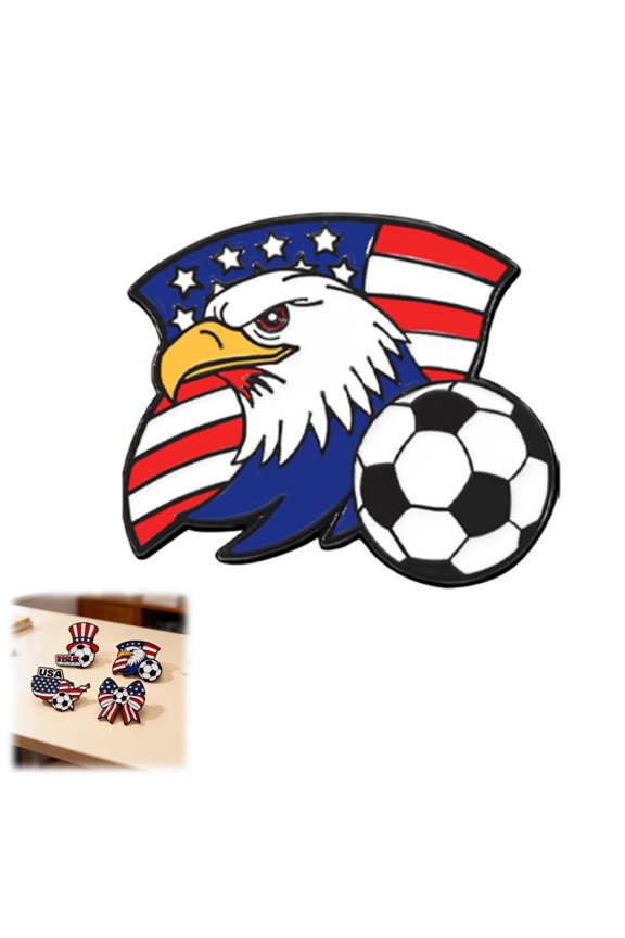 America World Cup Patriotic Lapel Pins American Flag Soccer Sports Party Decorative Pins,B