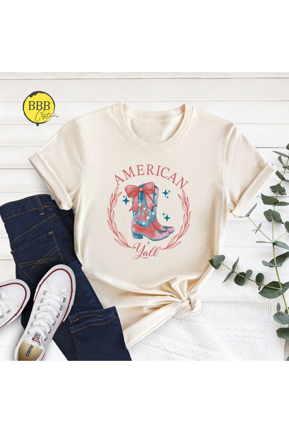 America Y'All Shirt: Western Boots Shirts, Usa Flag Tee TSHIRT All Size S-5XL