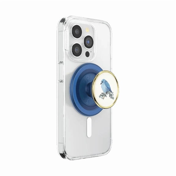 PopSockets Phone Grip for MagSafe, Magnetic Holder, Phone Stand, Blue - Blue Bird