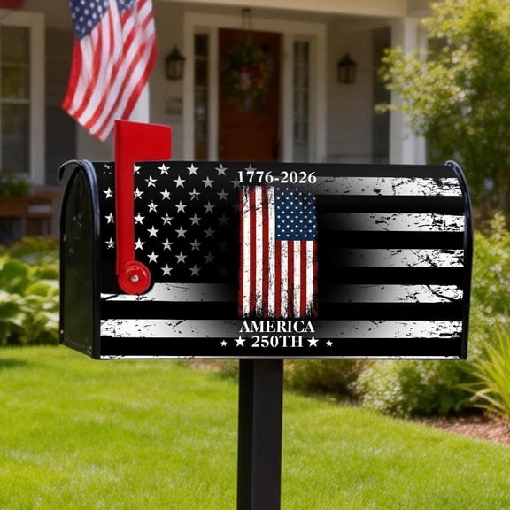 America''s 250 Years Anniversary Magnetic Mailbox Cover American Flag USA 1776-2026 Independence Patriotic Seasonal Decor Standard Size Yard Decor 21" x 25.5"