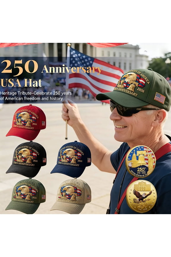 America’s 250th Anniversary Commemorative Cap, Vintage Retro Patriotic Baseball Hat, Adjustable Tribute Style, Collector’s Keepsake for 1776–2026 Independence