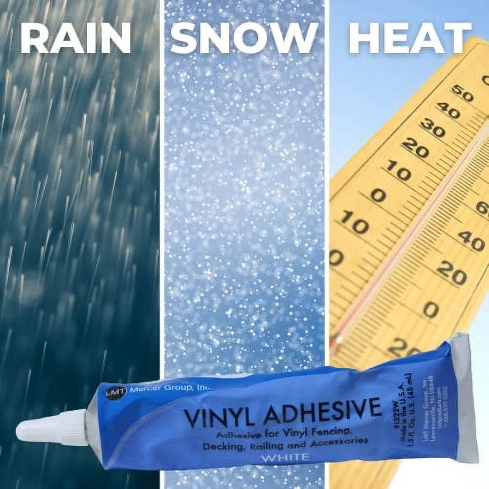 Americas Fence Store PVC Glue 1.5 Ounces  Waterproof Adhesive for Building Vinyl Fences, Decks, and Railings  Glues Vinyl Parts Together