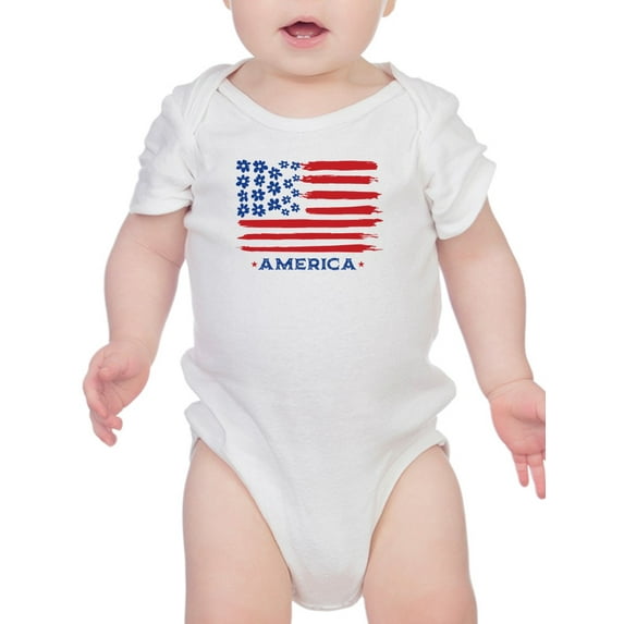 America's Flag And Flowers Bodysuit Infant -Smartprints Designs, 24 Months
