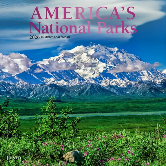 America's National Parks | 2026 12x24" (Hanging) Square Wall Calendar | Plato