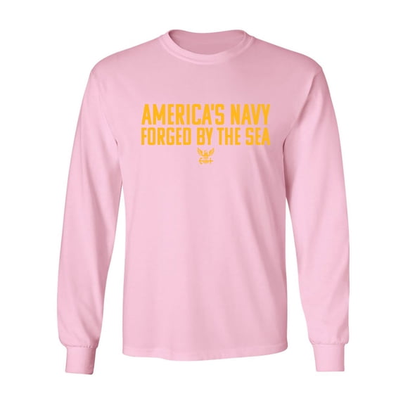 America's Navy Forged By The Sea Adult Long Sleeve T-shirt