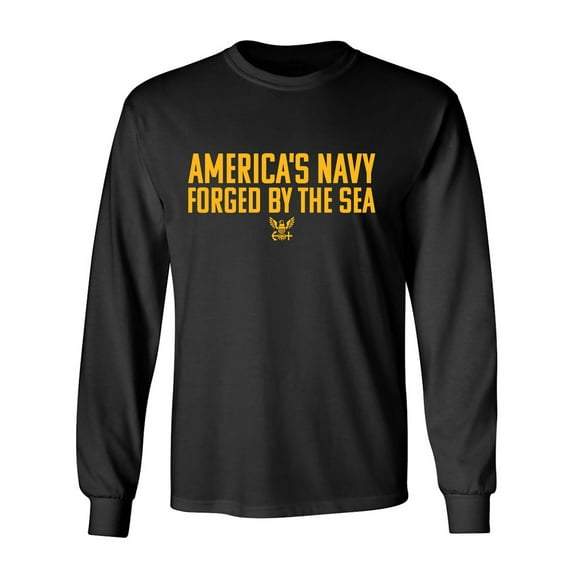 America's Navy Forged By The Sea Adult Long Sleeve T-shirt